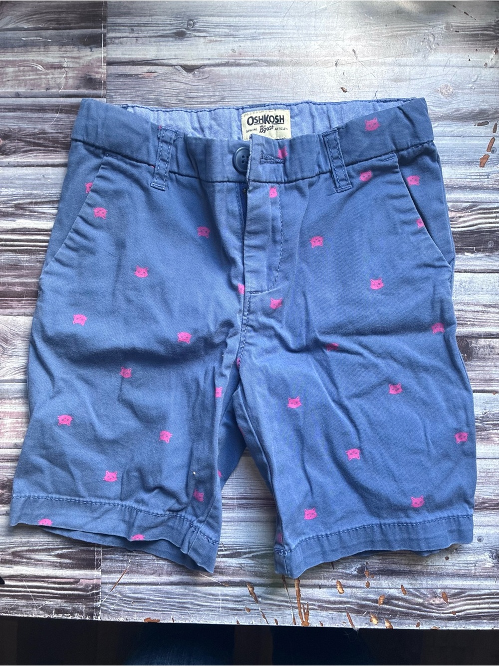 OshKosh B'gosh Navy Blue Shorts with Pink Embroidery